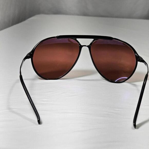 Vintage Serengeti 5284L Matte Black Aviator Sunglasses Rose Lens Japan Frames - Picture 8 of 15